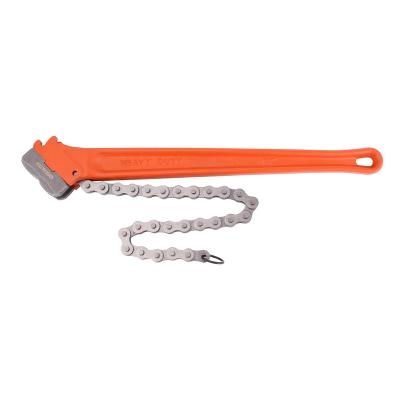 China Durable Realtek Drop Forged Heavy Duty Chrome Plated Pipe Wrench American Kind Chain Hand Tool for sale