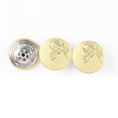 China Clothing Accessories Factory Direct Sales 17mm Butterfly Cutout Nickel Free Jeans Button With Animal Logo for sale