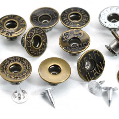 China Nickel Free Custom Make Design Metal Button And Rivets Jeans For Apparel Garment for sale