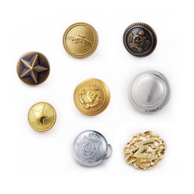 China Wholesale viable custom design nickel free gold metal military uniform buttons for coat for sale