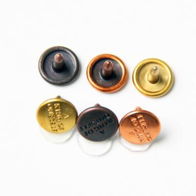 China New Design Brass Rivet Logo Nickel Free Custom Button Wholesales Wholesales Metal Copper Stud Main Button For Denim for sale