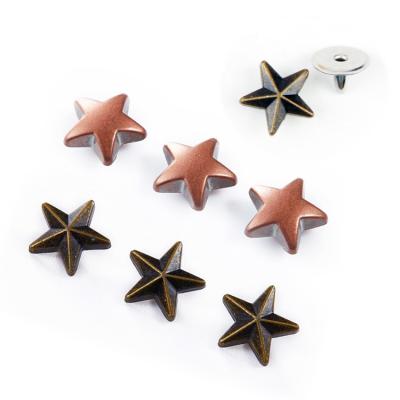 China Factory wholesale custom star pentagon star shape rivet button nickel free for garment decorative buttons for hats for sale