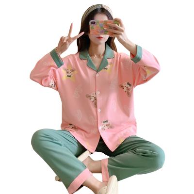 China Factory Price Milk Cotton QUICK DRY Women Long Sleeve Pajamas Sets Home Clothes for sale