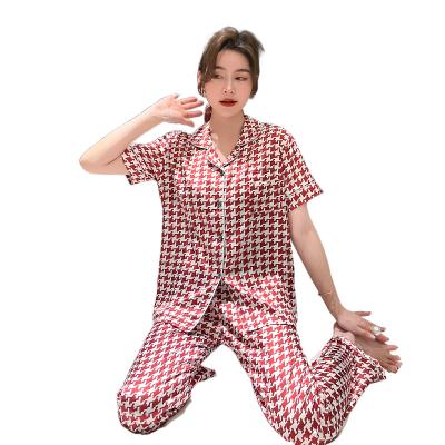 China QUICK DRY shorts sleeve pajamas for women ladies satin silky soft and solid color nightgowns for sale