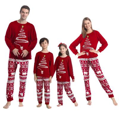 China Amazon Christmas Pajamas Adults Parents and Children QUICK DRY Hot Selling Sleepwear Plus US Size for sale