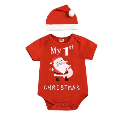 China QUICK DRY Hot Selling Red Color Baby and Kids Christmas Color and White Pajamas for sale