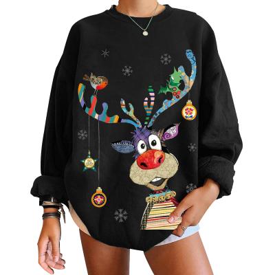 China Plus Size Anti-pilling New Designer Christmas Hoodie Women's Long Sleeve T-Shirts for sale