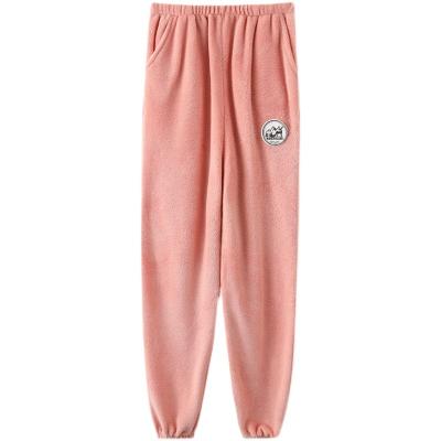 China Home wear winter pajamas pants and pants QUICK DRY thick fabric women's long velvet pants for sale