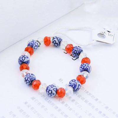 China Cute Kids Red Crystal Jewelry Beaded Bracelets For Kids For Young Lady Natural Ceramic Jewelry Gift For Children's Day for sale