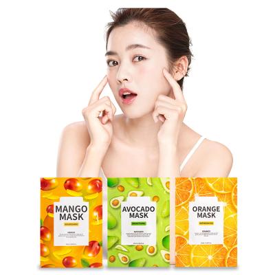 China Moisturizer OEM Cosmetic Whiten Beauty Natural Organic Facial Skin Care Fruit Plant Face Sheetmask Hydration Facial Mask for sale