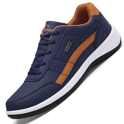 China Fashion trend men's shoes leather sneakers tend Italian breathable leisure male sneakers non-slip shoes men's vulcanized shoes for sale