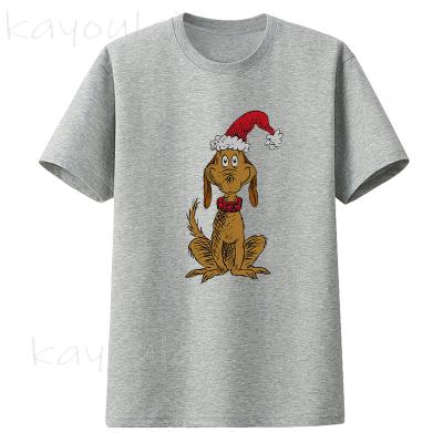 China New Arrival Streetwear Men's Classic Anti-pilling The Max Santa Hat T-shirt Mens Cute Christmas Shirtdress Male Tees for sale