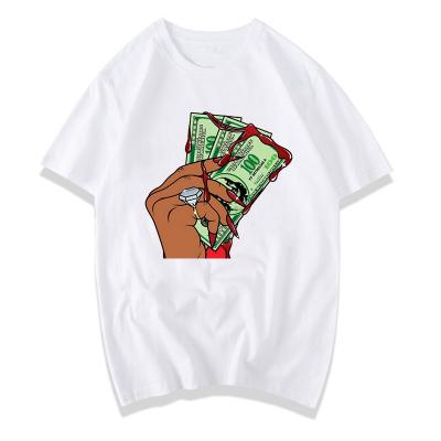 China New Arrival QUICK DRY Wholesale Women's Dollars Print Custom Graphic T-shirt Women Shirt Tees for sale