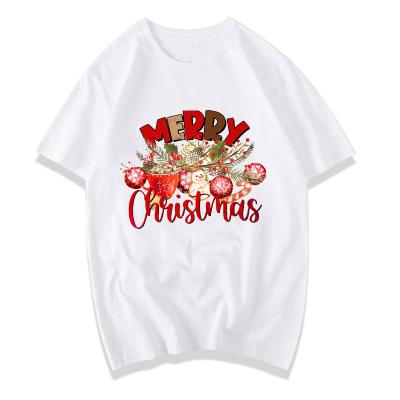 China Buffalo 2020 Cute Hot QUICK DRY Christmas Wonen T-shirt Merry Christmas Full Sale Bauble Woman Plaid Snowman Tees for sale