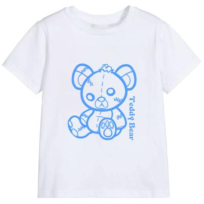 China Wholesale Anti-pilling Children's Cute Teddy Bear Print Graphic Quilted T-shirt For Kids Personalized Soft Cotton T-shirt for sale