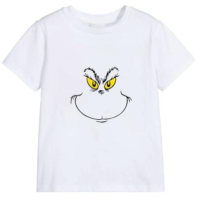 China 100% Cotton QUICK DRY Children's Graphic T-Shirts How To Stole Christmas Face T-shirt Vintage Kawaii Cute Oversized T-shirt for sale