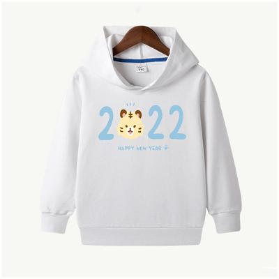 China 2022 Anti-Wrinkle Graphic 100% Cotton Hoodies And Child Cute Shirt Tiger Face New Year High Quality Personalized Hoodies for sale