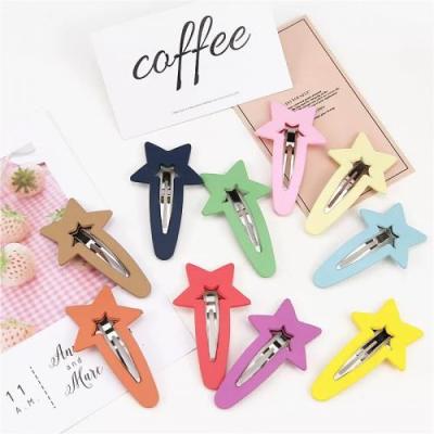 China New Frosted Instant Handmade Hair Clips Resin Star Hair Clip Hairpins For Girls Woman And Frosted Mixed Colors 35x60mm 794086 for sale