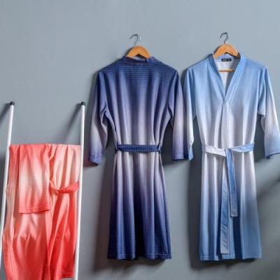 China Breathable Polyester Couples Robe Plain Dyed for sale