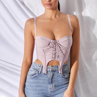 China Breathable Summer In Loose Clothes Crop Top Ladies Camisole Bowknot Design for sale