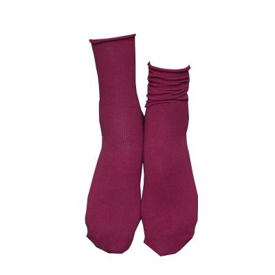 China Anti-Fault Solid Color Slouch Sock For Women Casual Socks Autumn Breathable Crew Socks Custom Cotton Whosale for sale