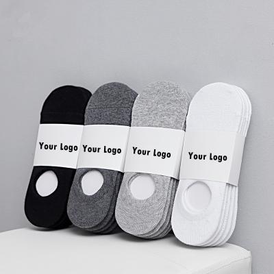 China LOGO Men White Invisible Socks Custom Made Viable Plain Men's Boat Socks for sale