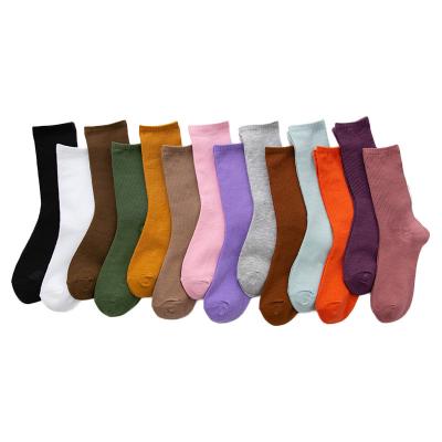 China Antibacterial Women Soft Slouch Slouch Socks Wholesale Cotton Slouch Solid Color For Ladies Casual Crew Socks for sale