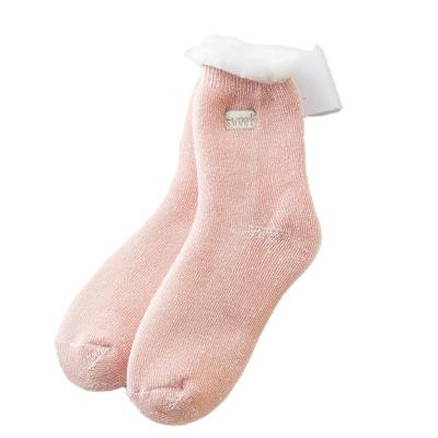 China Anti-Fault Whosale Super Warm Thick Winter Woolen Crew Socks Custom Made Women Socks for sale