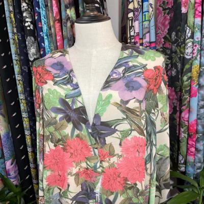 China Breathable New Design Crabapple Pattern 75d Chiffon Dobby Ggt Polyester100% Chinese Floral Digital Printed Fabric For Woven Dress for sale