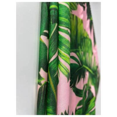 China Other high quality and cheap price 95GSM mesh fabric leaf pattern sport digital printed mesh knitted fabric for sale