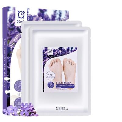 China Remove Hard Skin Foot Peel Mask Exfoliator Peel Away Dead Callus Skin For Baby Feet Lavender Soft Foot Mask for sale