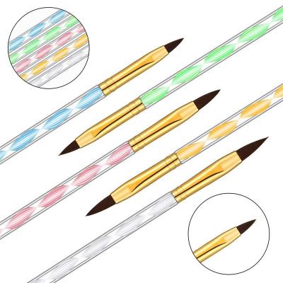 China 3D Soft Acrylic Nail Art Brush Set, 5Pcs UV Extension Gel Brush Nail Art Design Dotting Painting Pen Set for sale