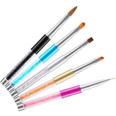 China Soft Acrylic Nail Brush for Acrylic Powder UV Gel Nair Art Professional Drawing Pen Brush with Rhinestone Handle for sale