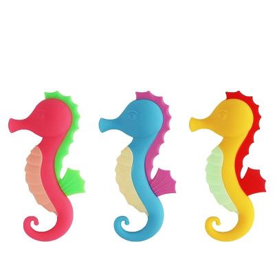 China Newest Design BPA Free Baby Teething Toys, Soft Free Baby Teether, Food Grade Silicone Teether Bpa Seahorse for sale