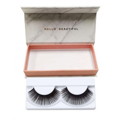 China Luxury Recyclable Wholesale Marble Wick False Eyelash Packaging Box Printing Magnetic Flip Custom Eyelash Packaging Paper Box for sale