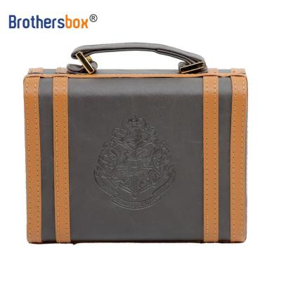 China Small Storage Suitcase Custom Magnetic Closure Gift Luxury Premium Leather Clothes Paper Box With Handle for sale