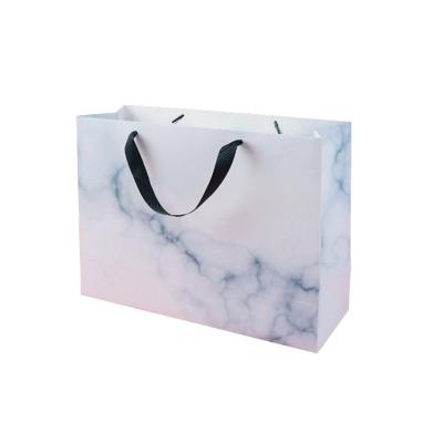 China High Grade Recyclable Recyclable Luxury Stylish Marble Gift Package Shopping Paper Bags For Clothes for sale