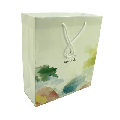 China Eco Recyclable Luxury Fancy Paper Bags Recyclable Art Paper Bag Carry Shopping Custom Printed Laminated Glossy Use for sale