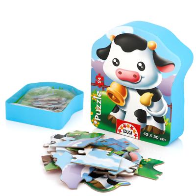 China Cartoon Toy Children's Toy Custom Printed Thick Gray Cardboard Toys Brain Teaser Puzzle Big Educational Puzzle for sale