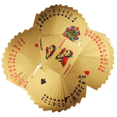 China Plastic Printing Paper 24k Custom Plastic Poker Set Box Gold Plastic Gold Plated Playing Cards for sale