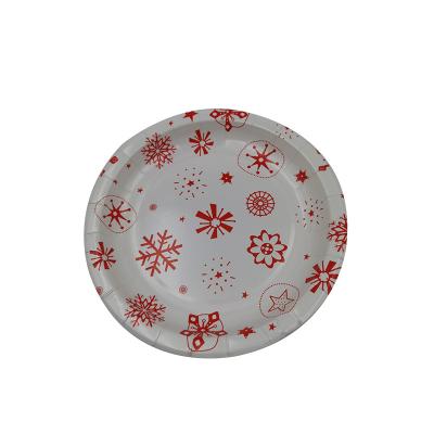 China Personalized Viable Christmas Theme Paper Plate, Disposable Environmentally Friendly Thickened Party Piece Cake Dish, Field Tableware for sale