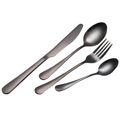 China Sustainable Luxury Biodegradable Silverware Set Royal Line Matte Flatware Upscale Stainless Children Kids Brass Spoon Fork Knife Set for sale