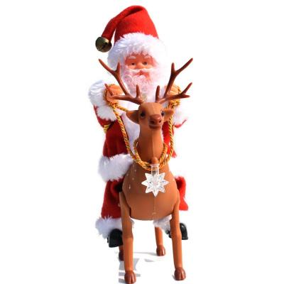 China Sustainable Bead Climbing Santa Claus Electric Music Christmas Decoration Ladder Climbing Chimney Toy Gift for sale