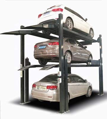 China 3 Levels Hydraulic Automatic Car Parking System 4 Post Parking Lift 3600 Kg (8000 lbs) for sale