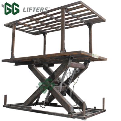 China GG Lifters Customized Underground Scissor Car Parking Lift 5000 Kg / 10000kg for sale