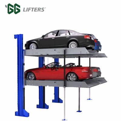 China Two Post Hydraulic Mine Underground Raising Level 2 Car Parking Lift System 2000KG/Per for sale