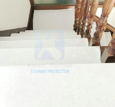 China Best Quality Waterproof White Sticky Felt Self Adhesive Protective Table Cloth Felt Painter Blanket Fleece STAIR PROTECTOR for sale