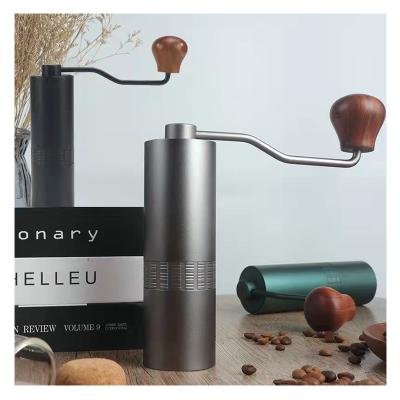 China Eco-friendly Multifunctional Detachable Adjustable Portable Hand Crank 38mm Burr Manual Coffee Grinder Mills OEM Commercial Logo for sale