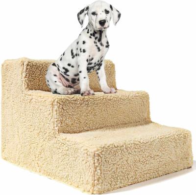 China Travel Drop Shipping Pet Bed Stairs Steps Ladder for Small Dogs and Cats Portable Dog Beds with Removable Washable Cover Plastic Step for sale