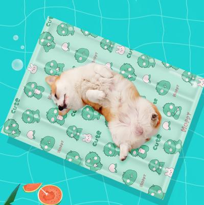 China Printing Cool Pet Travel Dog Mat Cool Pad Printed Pet Gel Mat Pet Pad Dog Cooling Cooling Cat For Summer for sale